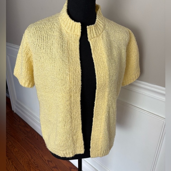 leroy Sweaters - Vintage LeRoy Knitwear yellow cardigan size M